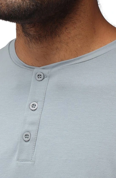 X-ray Long Sleeve Henley Shirt In Slate Blue
