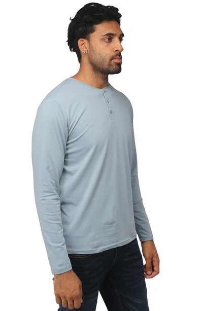 X-ray Long Sleeve Henley Shirt In Slate Blue