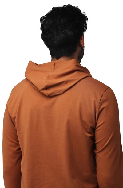 Shop X-ray Xray Long Sleeve Hooded T-shirt In Sienna