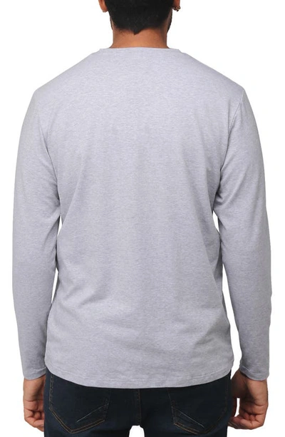X-ray Men's Soft Stretch Crew Neck Long Sleeve T-shirt In Cloud Grey