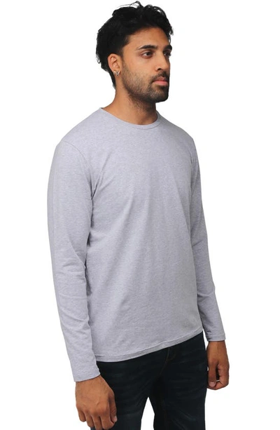X-ray Men's Soft Stretch Crew Neck Long Sleeve T-shirt In Cloud Grey