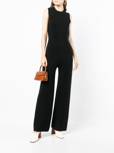 Shop N•peal Fine-ribbed Tailored Jumpstuit In Black