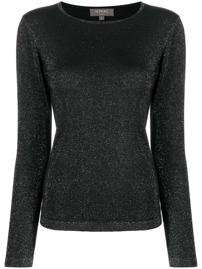 Shop N•peal Lurex-design Knit Jumper In Black