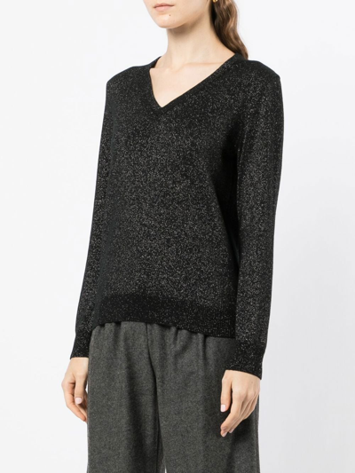 Shop N•peal Sparkle-knit Cashmere Jumper In Black