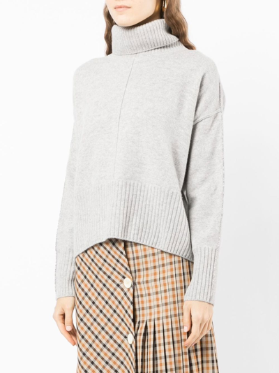 Shop N•peal Side-stripe Cashmere Jumper In Grey