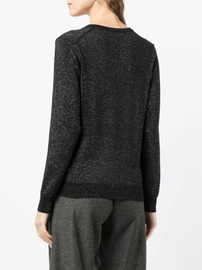 Shop N•peal Sparkle-knit Cashmere Jumper In Black