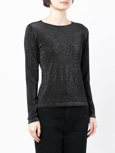 Shop N•peal Lurex-design Knit Jumper In Black