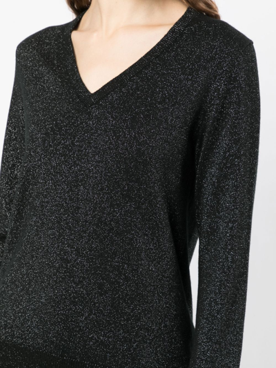 Shop N•peal Sparkle-knit Cashmere Jumper In Black