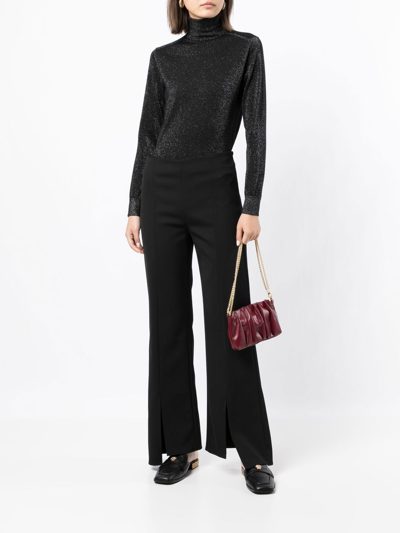 N•peal Metallic-thread Rollneck Jumper In Black
