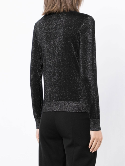 N•peal Metallic-thread Rollneck Jumper In Black