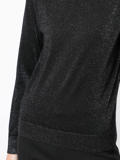 N•peal Metallic-thread Rollneck Jumper In Black