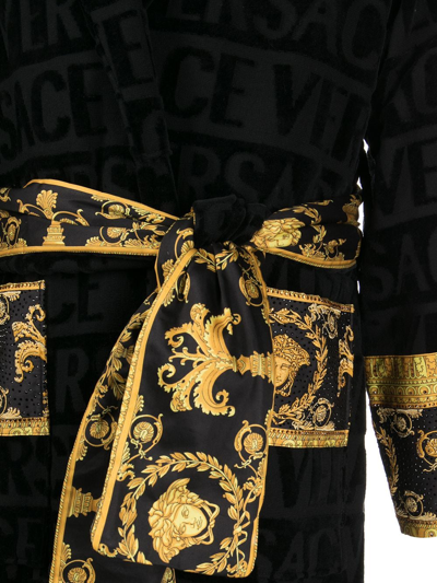 Shop Versace Barocco-print Logo-jacquard Robe In Z4800