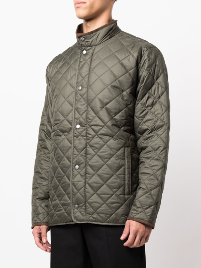 Shop Peter Millar Suffolk Quilted Coat In Olv