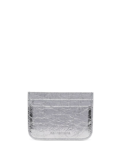 Shop Balenciaga Le Cagole Card Holder In Silver