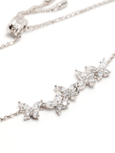 Shop Apm Monaco Crystal-embellished Chain-link Bracelet In Silver