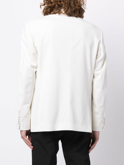 Shop N•peal Single-breasted Button Blazer In White