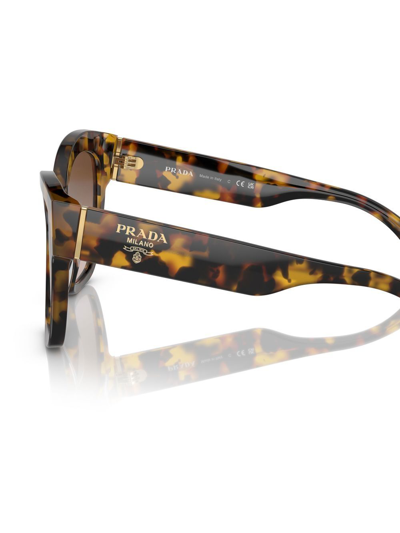 Prada Tortoiseshell-effect Cat-eye Sunglasses In Brown