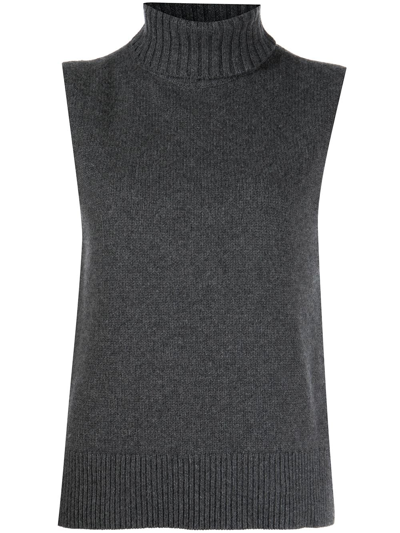 Shop Nili Lotan Arthur Roll-neck Cashmere Top In Grey