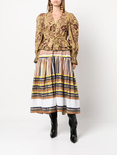 Ulla Johnson Ren Floral-print Blouse In Amber