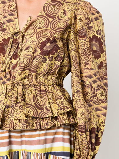 Ulla Johnson Ren Floral-print Blouse In Amber
