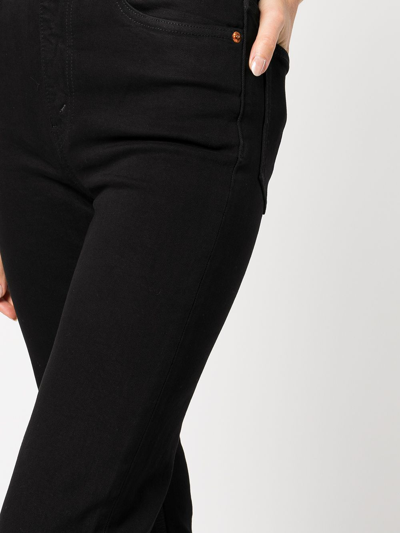 Shop Re/done High-rise Straight-leg Jeans In Black