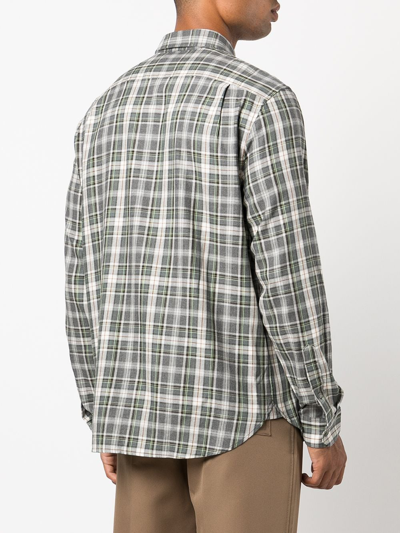 Shop Vince Weeknight Plaid-check Shirt In Gry
