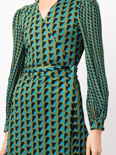 Diane Von Furstenberg Gala Belted Printed Gauze Mini Wrap Dress In Multicolour