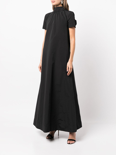 Shop Staud Llana Bow-detail Floor-length Dress In Black