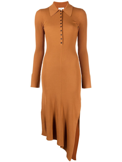 Shop A.l.c Lance Polo-collar Dress In Brown