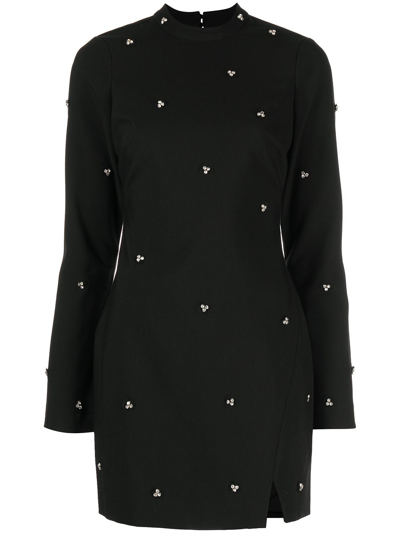 Shop Likely Phillips Sequin-detail Mini Dress In Black