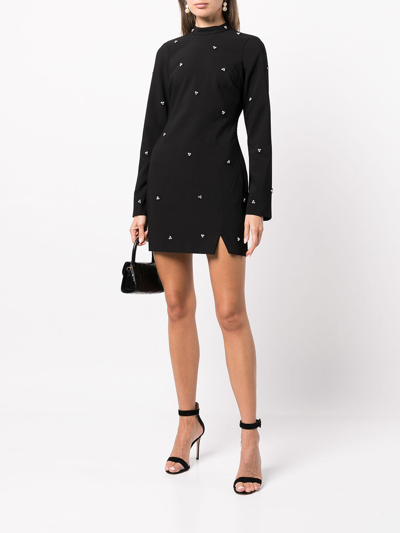 Shop Likely Phillips Sequin-detail Mini Dress In Black