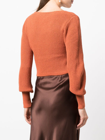 Shop A.l.c Kimby Ribbed-knit Jumper In Orange