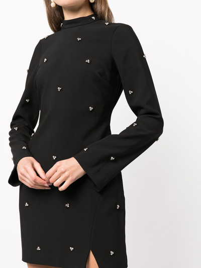 Shop Likely Phillips Sequin-detail Mini Dress In Black
