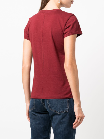Shop Rag & Bone Garment-dyed Cotton T-shirt In Deep Burgundy
