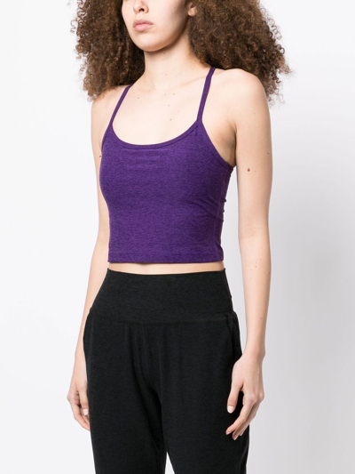 Beyond Yoga Lost Your Mind Cropped Top In Purple