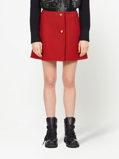 Ferragamo Cashmere-blend A-line Mini Skirt In Black