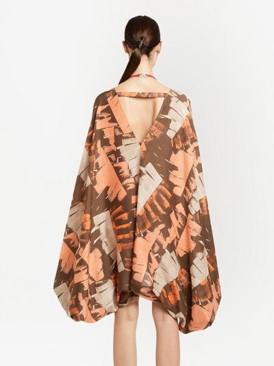 Ferragamo Palm-print Beach Cover-up In Orange