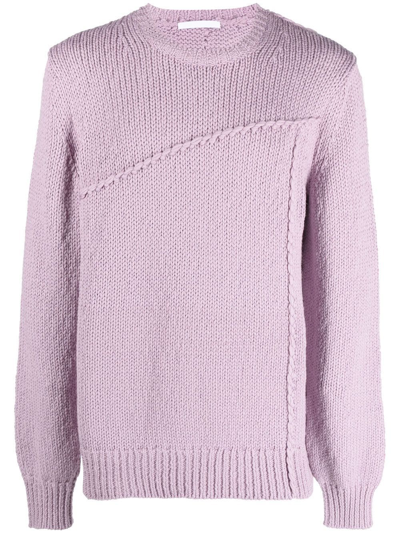 Shop Helmut Lang Seamed Knitted Jumper In Pink