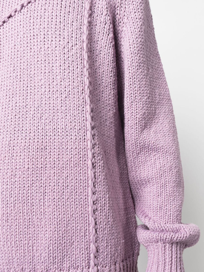 Shop Helmut Lang Seamed Knitted Jumper In Pink