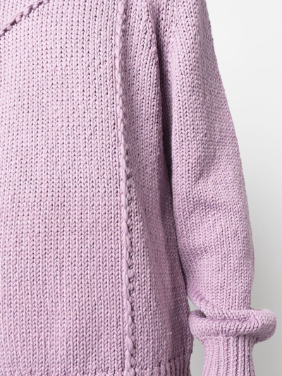 Helmut Lang Seamed Knitted Jumper In Pink