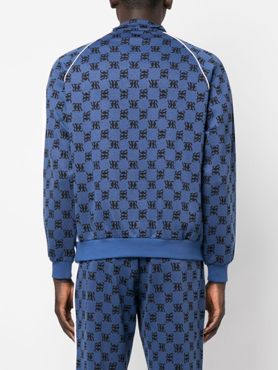 Shop John Richmond Logo-print Zip-up Sweatshirt In Blue