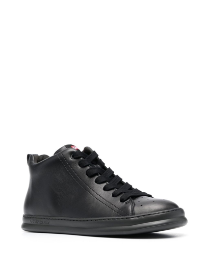 Shop Camper Chunky Leather Lace-up Sneakers In Black