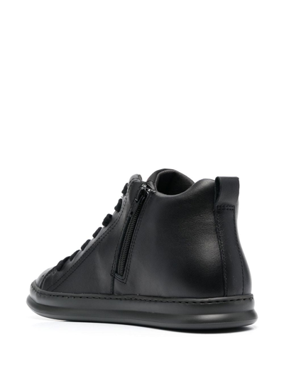 Camper Chunky Lace-up Leather Boots In Black
