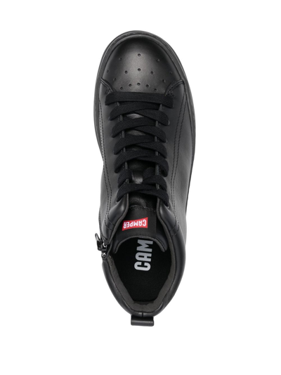 Camper Chunky Lace-up Leather Boots In Black