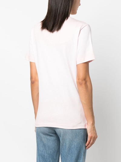 Shop Chiara Ferragni Eyelike Logo-embroidered T-shirt In Pink
