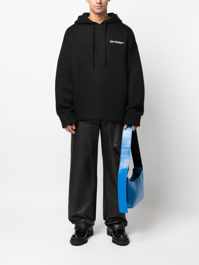 Shop Off-white Logo-print Hoodie In Black