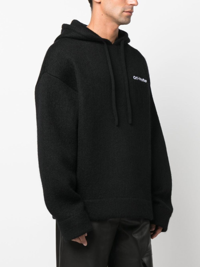 Shop Off-white Logo-print Hoodie In Black