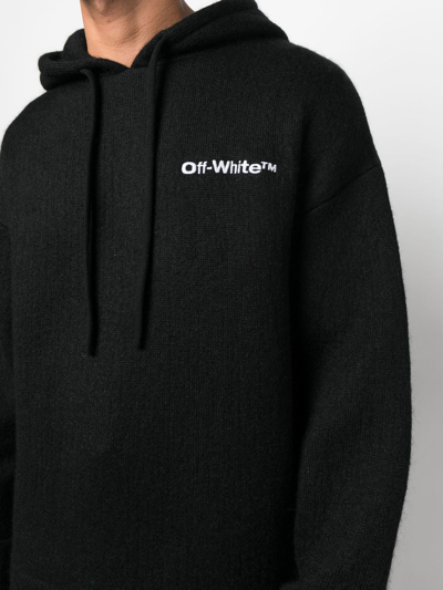 Shop Off-white Logo-print Hoodie In Black