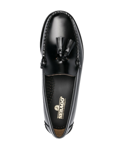 Shop Sebago Tassel-detail Leather Loafers In Black