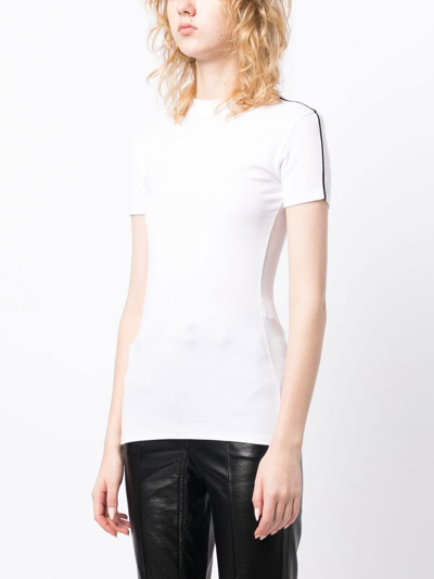 Shop Peter Do Contrast-trim Short-sleeve T-shirt In White